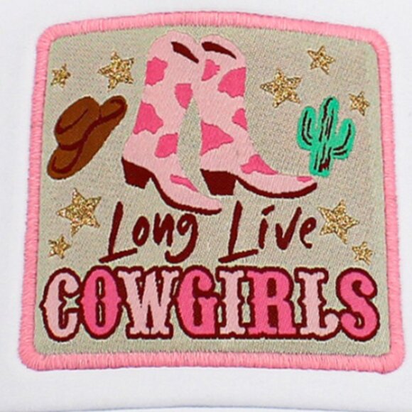 KBETHOS White "Long Live Cowgirls" Mesh Back Western Baseball Cap Trucker NWT - Picture 3 of 3